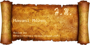 Havasi Mózes névjegykártya